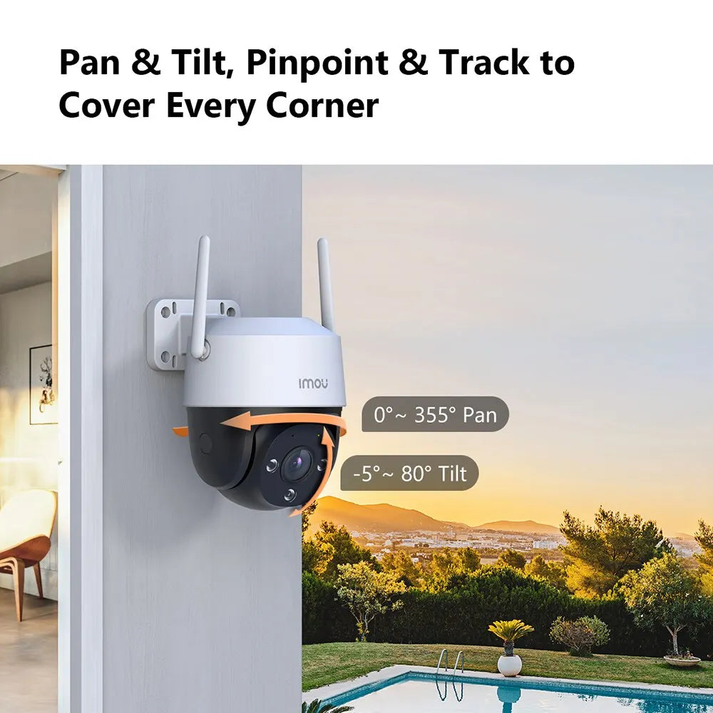 Professional rewrite:
```Outdoor Wi-Fi Camera with Night Vision, AI Human Detection, and Weatherproof IP66 Rating - Cruiser SE+ 1080P/4MP with 8X Digital Zoom```