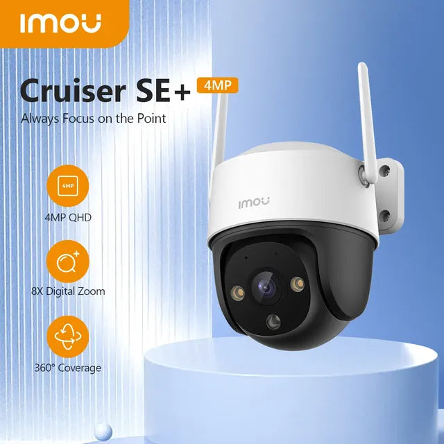 Professional rewrite: 
```Outdoor Wi-Fi Camera with Night Vision, AI Human Detection, and Weatherproof IP66 Rating - Cruiser SE+ 1080P/4MP with 8X Digital Zoom```
