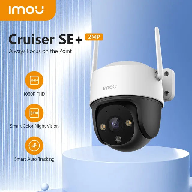 Professional rewrite: 
```Outdoor Wi-Fi Camera with Night Vision, AI Human Detection, and Weatherproof IP66 Rating - Cruiser SE+ 1080P/4MP with 8X Digital Zoom```